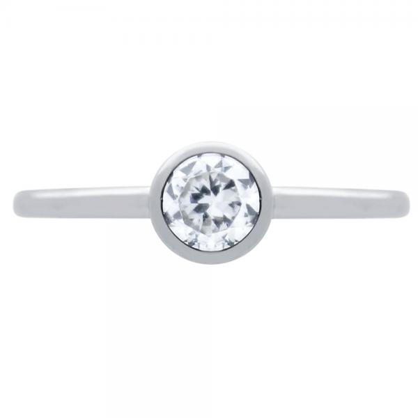 Inel argint 925 rodiat cu zirconiu transparent [2]