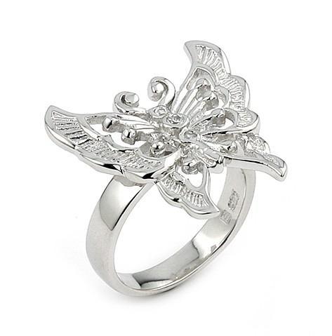 Inel argint 925 rodiat in forma de fluturas cu zirconii [1]