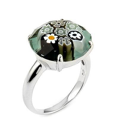 Inel argint 925 rodiat si sticla de Murano autentica [1]