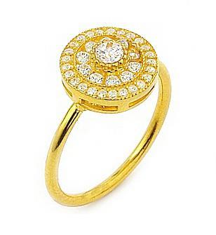 Inel din argint 925 placat cu aur si zirconii [1]