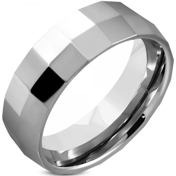 Inel din tungsten multifatetat model verigheta [1]