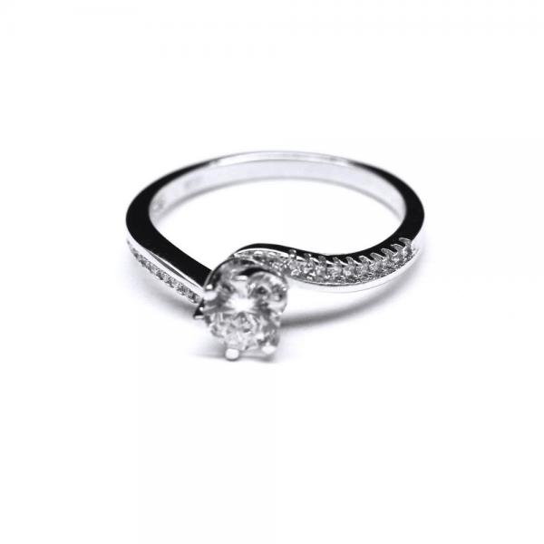 Inel elegant argint 925 rodiat cu zirconii [1]
