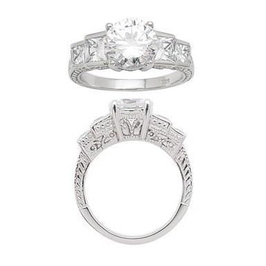 Inel elegant argint 925 rodiat cu zirconii [1]