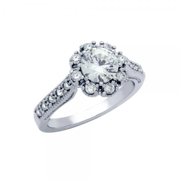 Inel elegant din argint 925 rodiat cu zirconii [1]