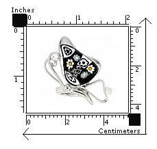 Inel fluturas argint 925 si sticla de murano cu margarete [3]