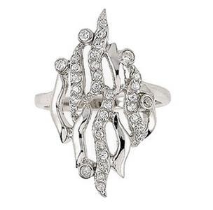 Inel lat din argint 925 rodiat cu zirconii albe [2]