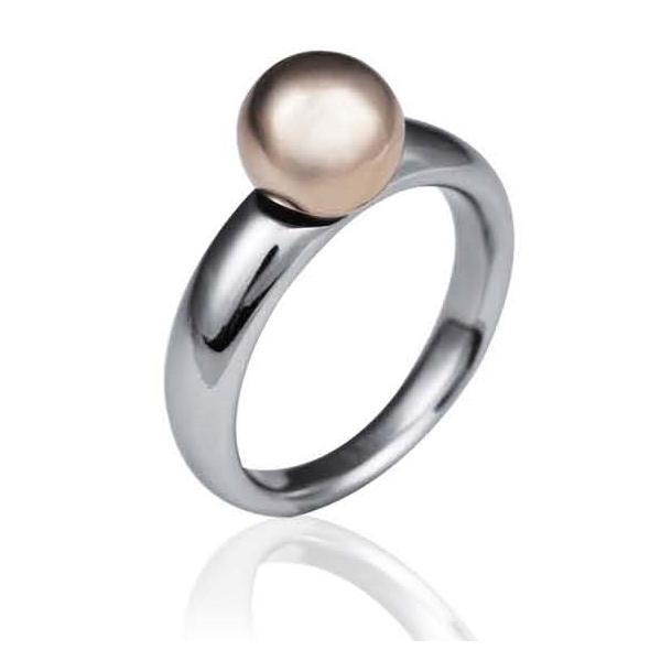 Inel otel inox cu biluta detasabila auriu lucios [1]