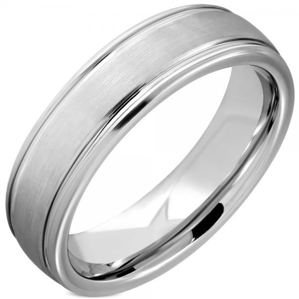 Inel tungsten cu aspect mat model verigheta [1]