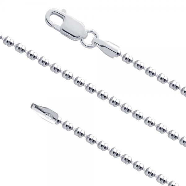 Lant argint 925 cu bilute model militar 1.8 mm si 45 cm [1]