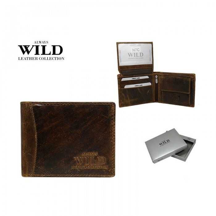 Portofel din piele naturala pt. barbati Wild PORM704 Maron [3]