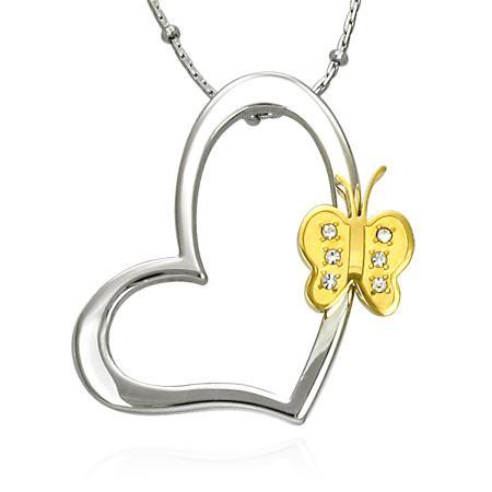 Pandant inox otel cu inimioara si fluturas [1]