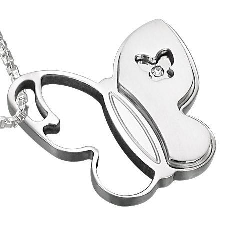 Pandant otel in forma de fluturas cu zirconiu [1]