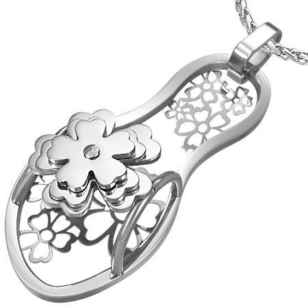 Pandant otel in forma de papuc cu floricele - Summer Time Be Lucky [1]