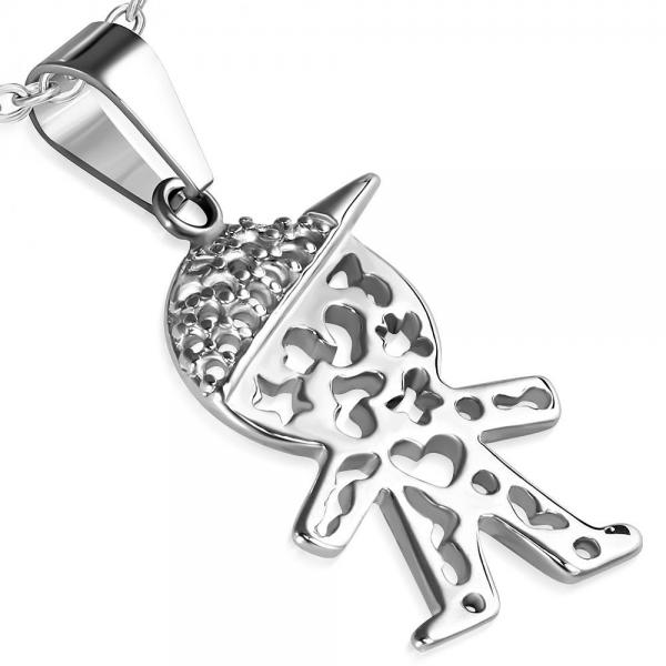 Pandant otel inox baiat cu inimioare decupate [1]