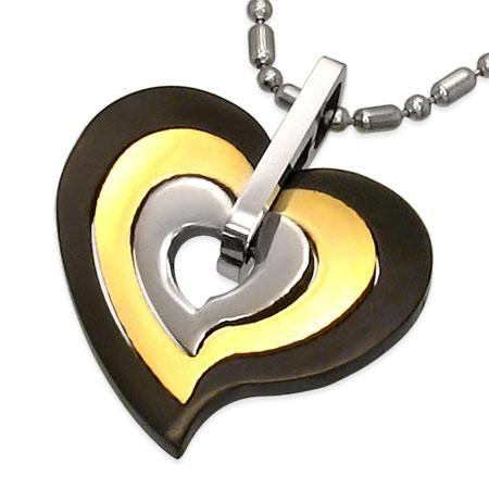 Pandant otel inox cu trei inimioare [1]
