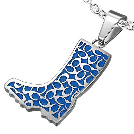 Pandant inox cizmulita albastra [1]