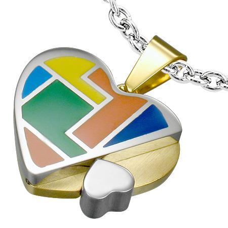Pandant inox multicolor in forma de inimioara [1]