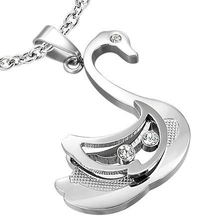 Pandant otel inox in forma de lebada cu zirconii [1]