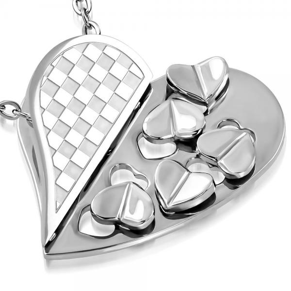 Pandant inox cu inimioare 3D [1]