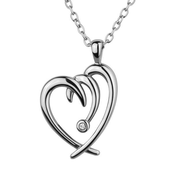 Pandant inox inimioara cu zirconiu [1]