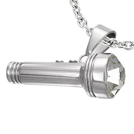 Pandant otel lanterna cu piatra alba [1]