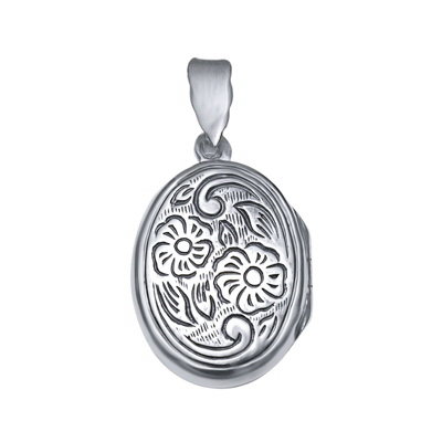 Pandantiv argint 925 rodiat gravat cu doua floricicele - Be Nature - BeSpecial [2]