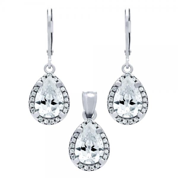 Set elegant din argint 925 picatura cu zirconii - Be Nature [1]