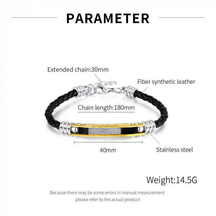 Bratara ajustabila piele si inox [12]