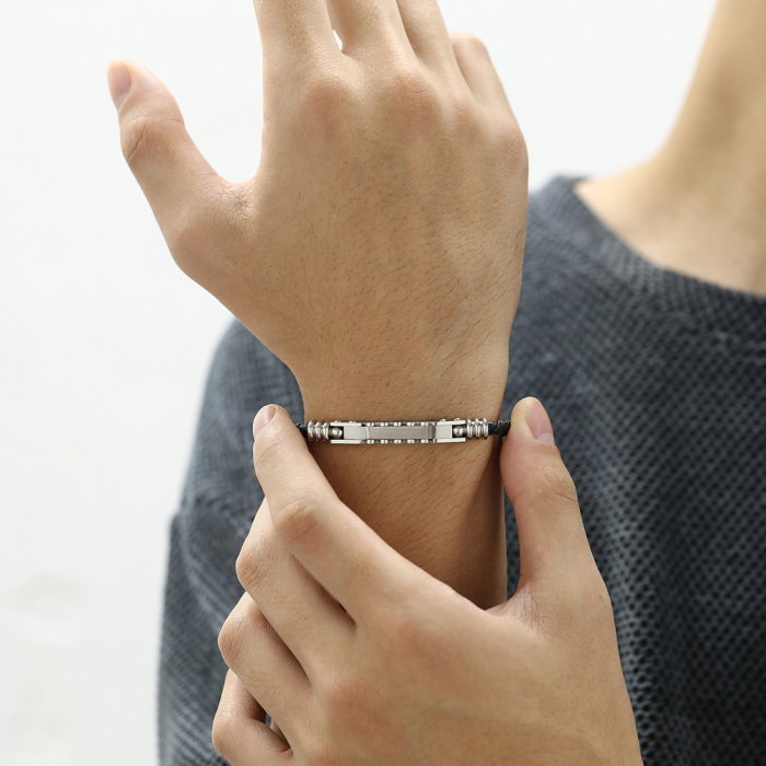 Bratara ajustabila piele si inox [14]