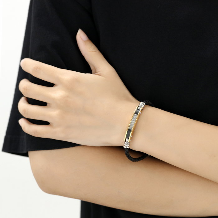 Bratara ajustabila piele si inox [11]