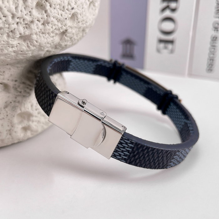 Bratara Anchor cu placuta din inox si piele [11]