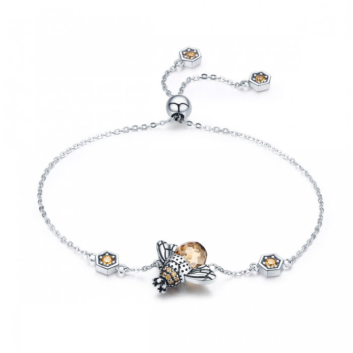 Bratara argint 925 cu albinuta si zirconii - Be Nature BST0027 [1]
