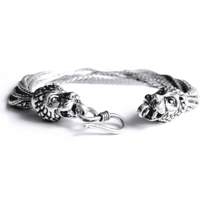 Bratara argint 925 cu capete de lei, Heracle [2]