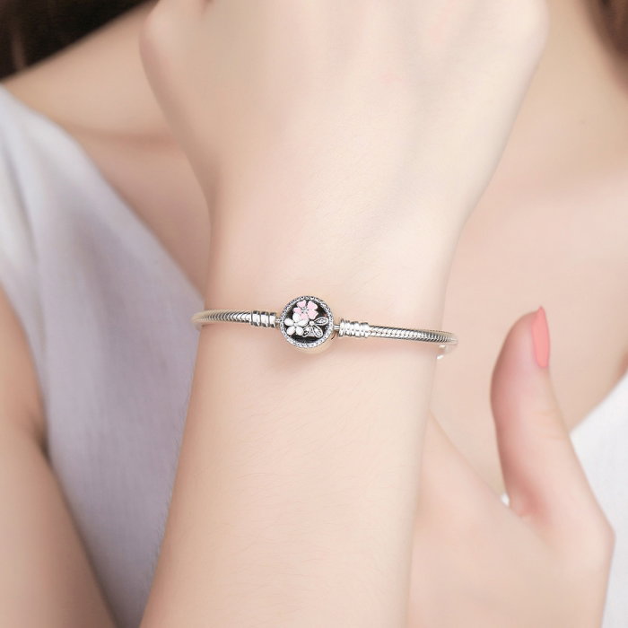 Bratara argint 925 cu floricele si zirconii albe - Be Nature BST0022 [6]