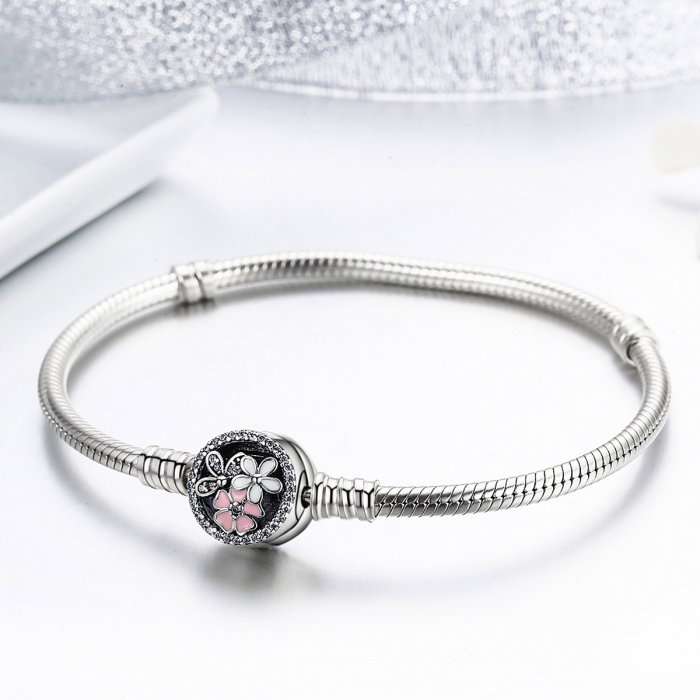 Bratara argint 925 cu floricele si zirconii albe - Be Nature BST0022 [2]