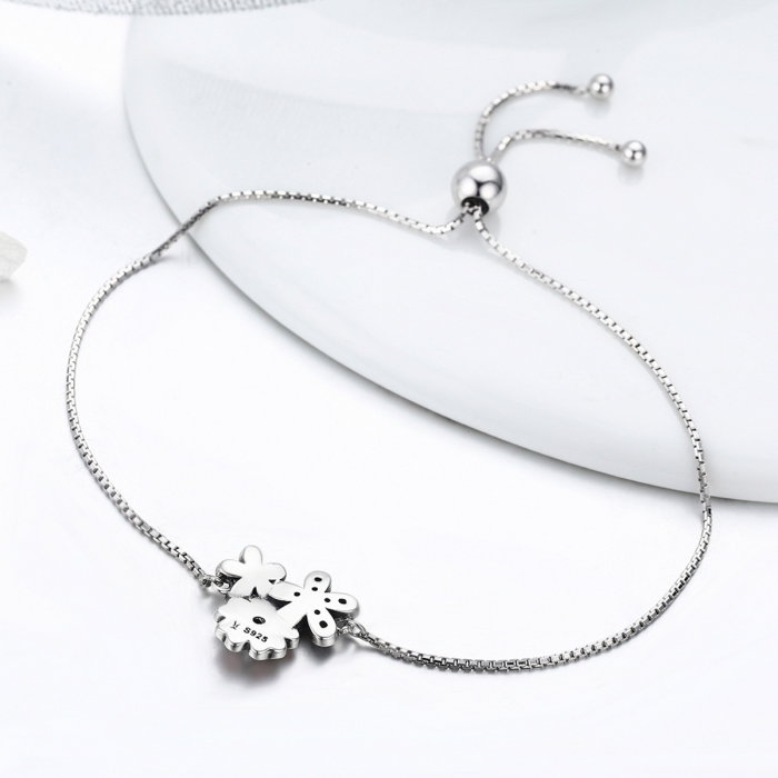 Bratara argint 925 cu floricele si zirconii albe - Be Nature  BST0029 [5]