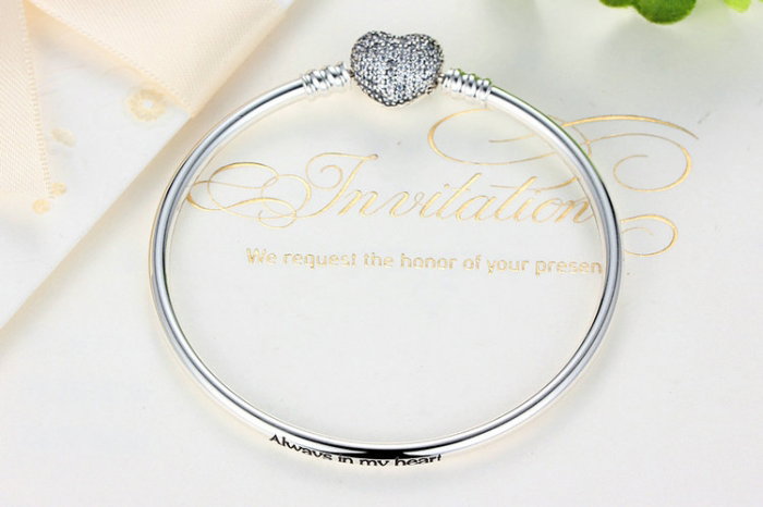 Bratara argint 925 cu inimioara Allways in my heart si zirconii albe - Be Elegant BST0014 [3]