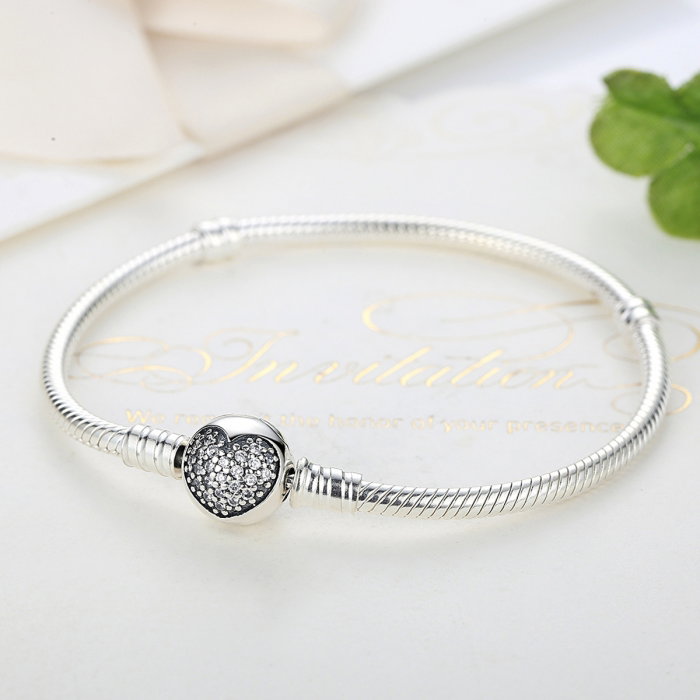 Bratara argint 925 cu inimioara si zirconii albe - Be Elegant BST0019 [3]