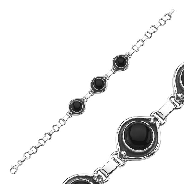 Bratara argint 925 cu pietre de onix negru - Be Elegant BTU0073 [2]