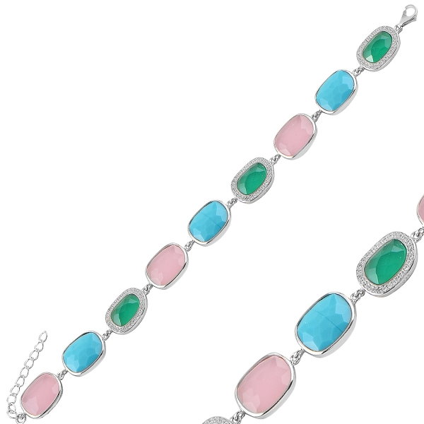 Bratara argint 925 cu zirconii colorate [2]