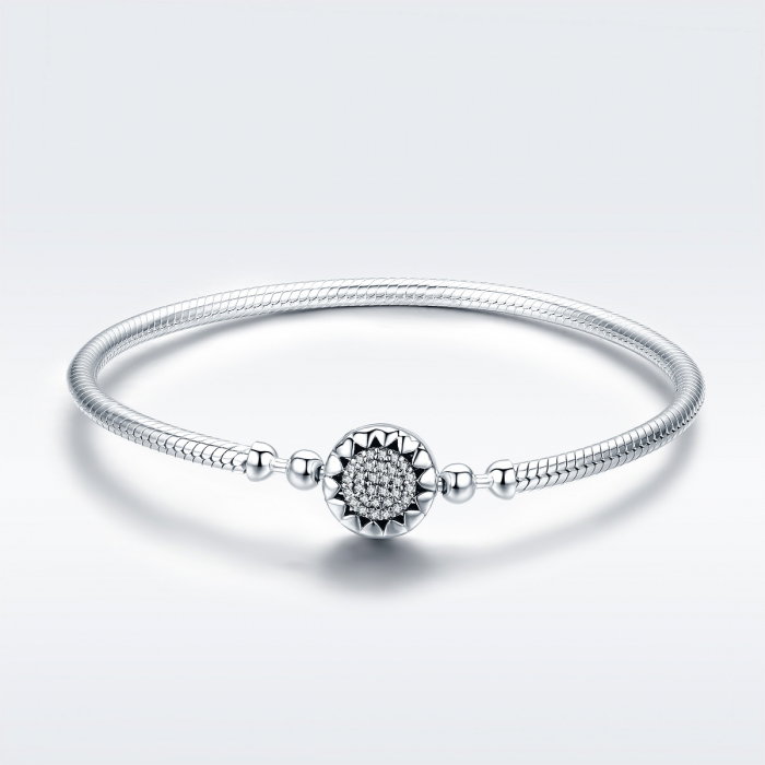 Bratara argint 925 floare cu zirconii albe - Be Nature BST0031 [3]