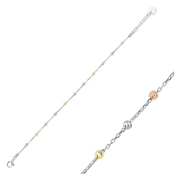 Bratara argint 925 cu bilute in trei nuante [2]