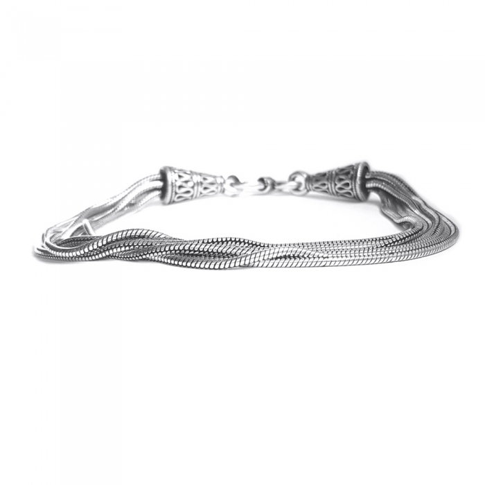 Bratara argint 925 manunchi de lantisoare cu conuri  , Leila [3]