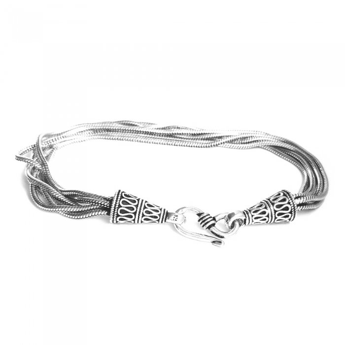 Bratara argint 925 manunchi de lantisoare cu conuri  , Leila [2]