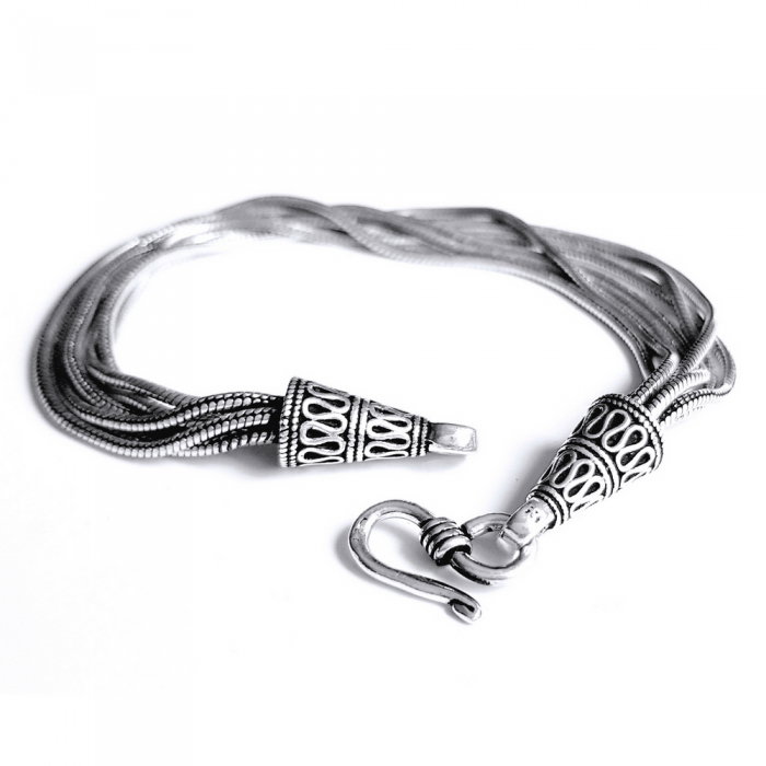 Bratara argint 925 manunchi de lantisoare cu conuri  , Leila [4]