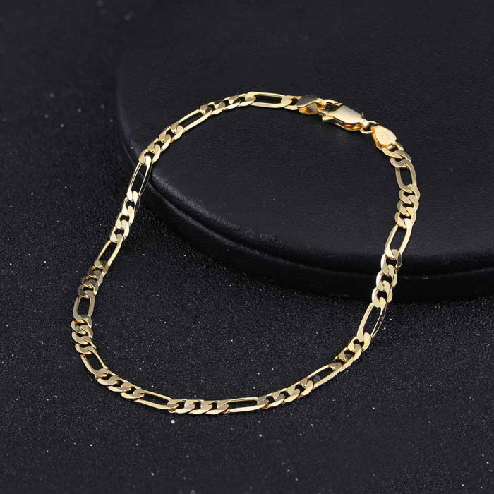 Bratara Figaro argint 925 placata cu aur 14K, 19 cm, 3,3 mm, UNISEX [3]
