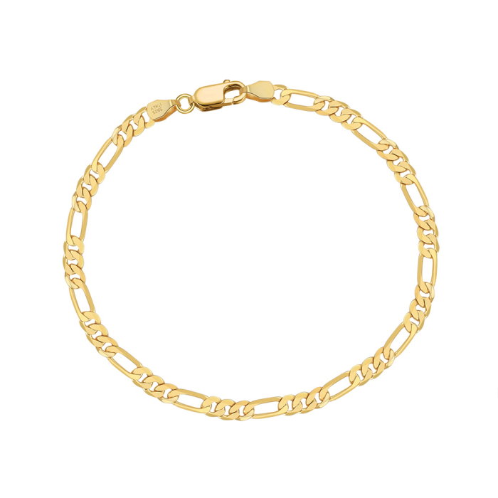 Bratara Figaro argint 925 placata cu aur 14K, 19 cm, 3,3 mm, UNISEX [1]