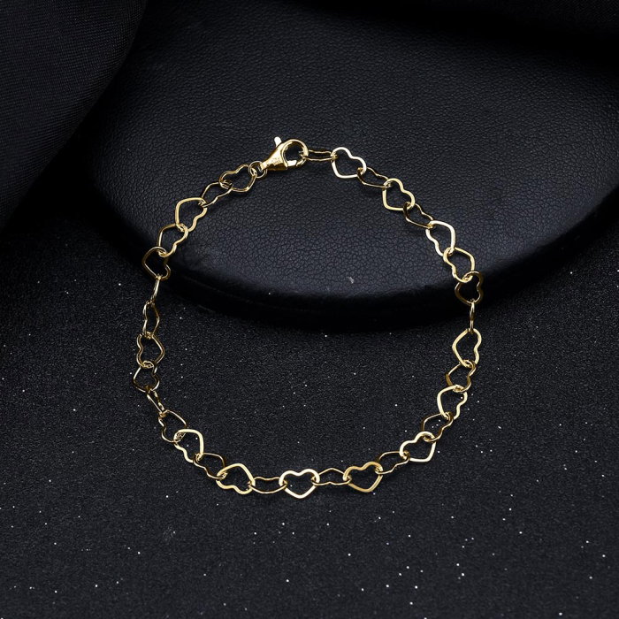 Bratara argint 925 placata cu aur 14K, 19 cm, 5 mm [3]