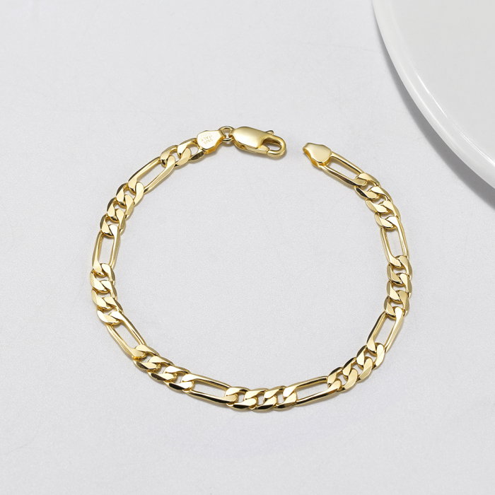 Bratara Figaro argint 925 placata cu aur 14K, 19 cm, 3,3 mm, UNISEX [4]