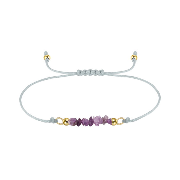 Bratara argint 925 placata cu aur 14K cu ametist natural [1]